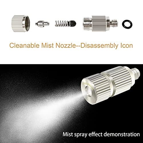High Pressure Outdoor Anti-drip Fogging Spray Head Outdoor Cooling Misting System Nozzle, UNC 10/24 Stainless Steel Misting Nozzles 0.012" Orifice (0.3mm), Silver Tone,15 Pcs