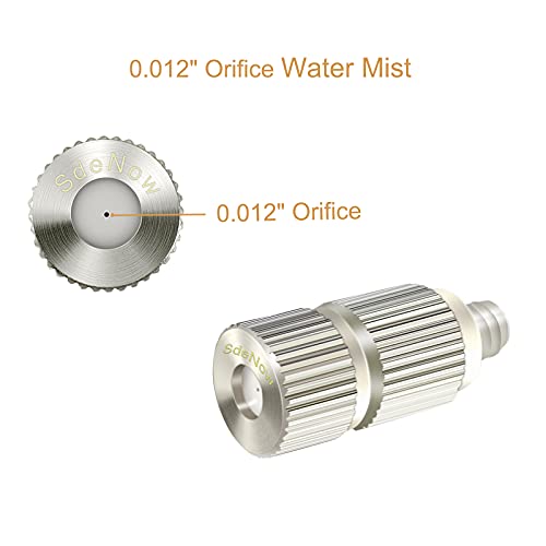 High Pressure Outdoor Anti-drip Fogging Spray Head Outdoor Cooling Misting System Nozzle, UNC 10/24 Stainless Steel Misting Nozzles 0.012" Orifice (0.3mm), Silver Tone,15 Pcs