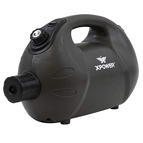 XPOWER F-16B ULV Cold Fogger, Mist Blower, and Sprayer for Cleaning, Disinfecting, Pest Control, Odor Elimination, and Mold Removal, 25+ Ft. Spray Distance, 1.6 L Tank Capacity, Rechargeable Battery