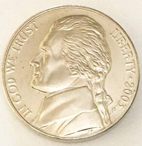 2003 p & d bu jefferson nickel choice uncirculated us mint 2 coin set