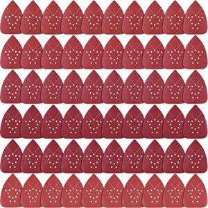 austor 60 pieces mouse detail sanding sheets pads 12 holes hook and loop sander sandpaper assorted 60/80/ 120/180/ 240/320 grits to fit for black and decker detail palm sander