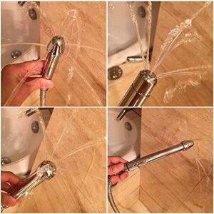 New Nozzle Clean Shower Head,2 Shower Heads 3 Aluminum Cleaner Flushing Cleansing System (Silver)