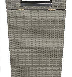 Safavieh Outdoor Collection Mazeli Grey Wicker Trash Bin