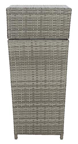 Safavieh Outdoor Collection Mazeli Grey Wicker Trash Bin