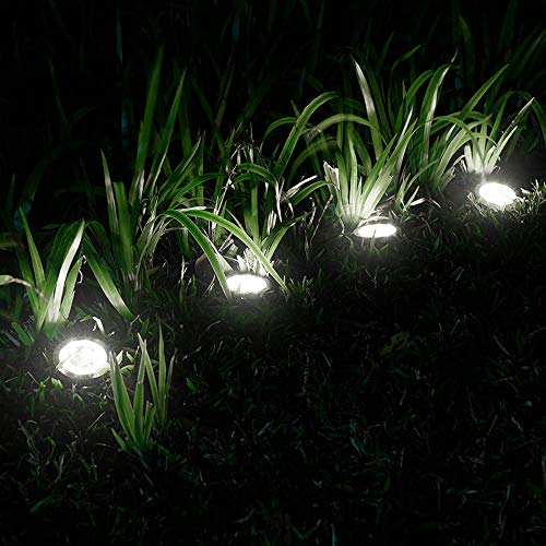 DUUDO Solar Outdoor Lights 12 Packs, Solar Lights Outdoor Waterproof IP65, Outdoor Solar Lights, Disk Solar Garden Lights for Yard Deck Lawn Patio Pathway Walkway Cold White