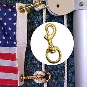 PISSION Flag Clips 4 Pack Heavy Duty Brass Swivel Snaps Hook for Rope, Flag Pole Hardware to Attach with Rope, Dog Chain, Leather Craft