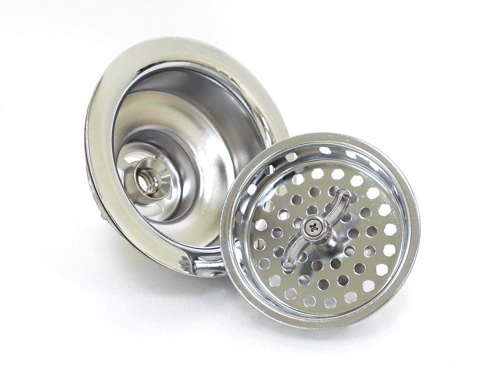 Twist Lock Basket Strainer Replacement (Premium 304 Stainless Steel Construction) for 3-1/2" Spin and Seal Drains W/Threaded Stopper Function-VARNAHOME