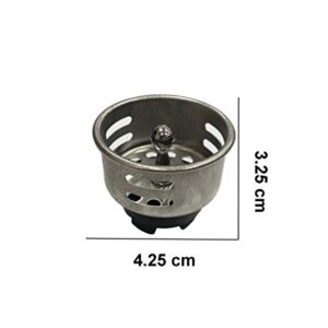 VARNAHOME Stainless Steel Junior Duo Strainer Replacement Basket/Stopper for Bar and Prep Sinks Drains 3 Pack