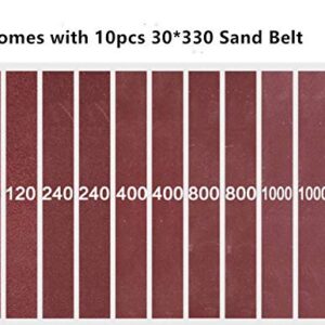 Belt Sander Electric Mini Belt Sander Grinder Polisher Sharpener Polishing Grinding Machine DIY Sand Mill Adjustable Speed Wood Sanding Tool (9000RPM 795 Motor, Adjustable Angle)