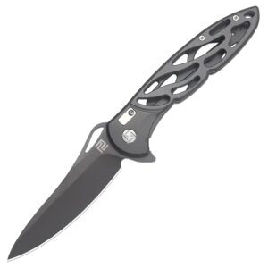 artisancutlery artisan cutlery hoverwing pocket folding knife atz-1801p, tactical edc knife with stonewash d2 blade and steel handle for men outdoor hiking camping survival hunting
