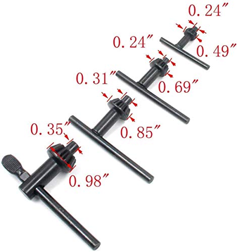 Chrome Vanadium Steel Drill Chuck Wrench 4 Pieces Drill Press Replacement Drill Chuck Keys Kit