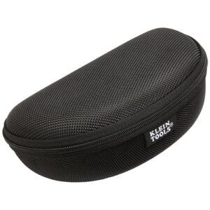 klein tools 60176 safety glasses case, hard eye protection case with zipper closure, black