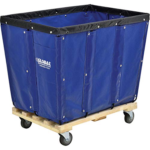 Global Industrial 12 Bushel, Blue Vinyl Basket Bulk Truck, Unassembled, 36"L x 26"W x 33-1/2"H