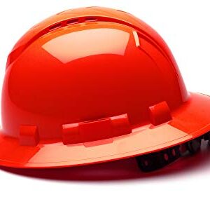 Pyramex Ridgeline Full Brim Hard Hat, Vented, 4-Point Ratchet Suspension