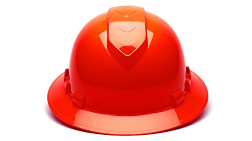 Pyramex Ridgeline Full Brim Hard Hat, Vented, 4-Point Ratchet Suspension