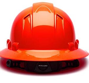 Pyramex Ridgeline Full Brim Hard Hat, Vented, 4-Point Ratchet Suspension