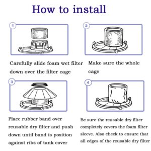 Smilefil 3 Pieces of 90585 Foam Filter Sleeves, 6 Pieces of Shop Vac Reusable 9010700 Dry Filter Disc Bags & 6 Retaining Bands, for Most Shop-Vac Wet/Dry Shop Vacuum Cleaners