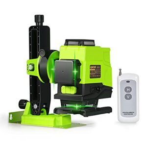 zokoun ie12,12 lines green beam 360° rotary self-leveling laser level horizontal&vertical cross line leveler with wireless control 3d laser level with li-ion battery