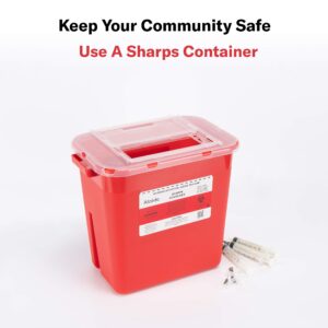 Alcedo Sharps Container for Home Use 2 Gallon (2-Pack) | Biohazard Needle and Syringe Disposal | Professional Medical Grade