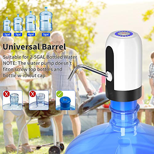 Water Bottle Pump, Water Bottle Dispenser 5 Gallon USB Charging Automatic Drinking Water Pump Portable Electric Water Dispenser Water Bottle Switch