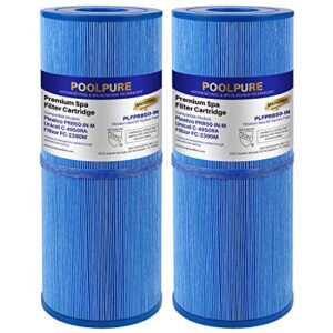 poolpure antimicrobial spa filter replacement for pleatco prb50-in-m, unicel c-4950ra, guardian 413-212-02, filbur fc-2390m,17-2380,jacuzzi j200 series filter,373045, 5x13 hot tub filter, 2 pack