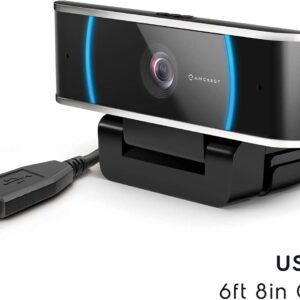 Amcrest 5-Megapixel Webcam with Microphone, Web Cam USB Camera, Computer HD Streaming Webcam for PC Desktop & Laptop w/Mic, Wide Angle Lens & Large Sensor for Superior Low Light (AWC5100)