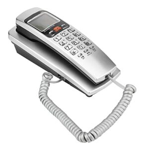 Ymiko FSK/DTMF Caller ID Teleph1 Corded Ph1 Desk Put Landline Fashion Extension Teleph1 for Home, Hotel, Office (银色)