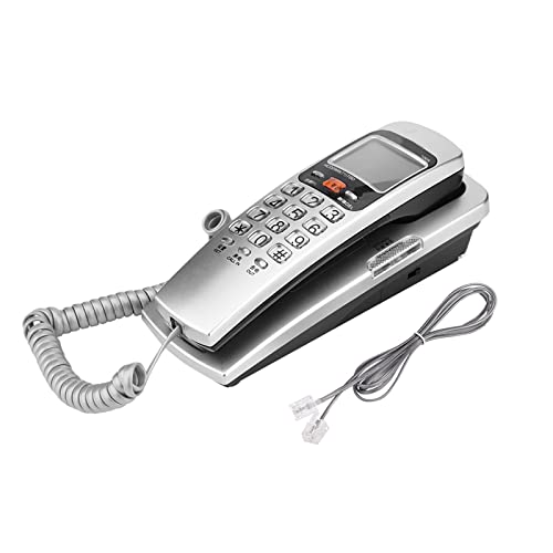 Ymiko FSK/DTMF Caller ID Teleph1 Corded Ph1 Desk Put Landline Fashion Extension Teleph1 for Home, Hotel, Office (银色)