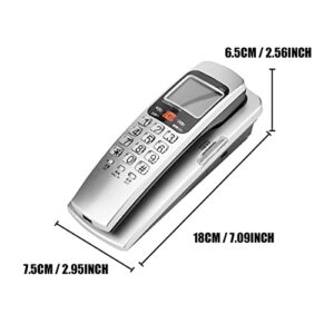 Ymiko FSK/DTMF Caller ID Teleph1 Corded Ph1 Desk Put Landline Fashion Extension Teleph1 for Home, Hotel, Office (银色)