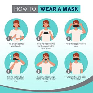 Hannah Linen Disposable Face Mask, 3-Ply Protection with Comfortable Nose Clip and Ear Loops for Adult Men, Women, and Teens