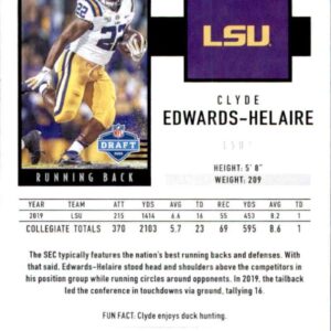 2020 Score #376 Clyde Edwards-Helaire LSU Tigers Rookie Football Card