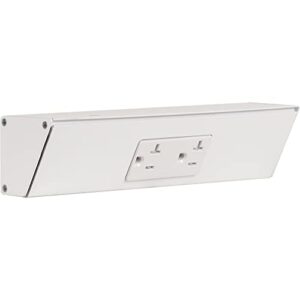 tr series angle power strip, 9 inch, 4 dual receptacles, white