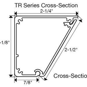 TR Series Angle Power Strip, 48 inch, 3 Dual Receptacles, White