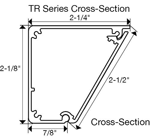 TR Series Angle Power Strip, 48 inch, 3 Dual Receptacles, White