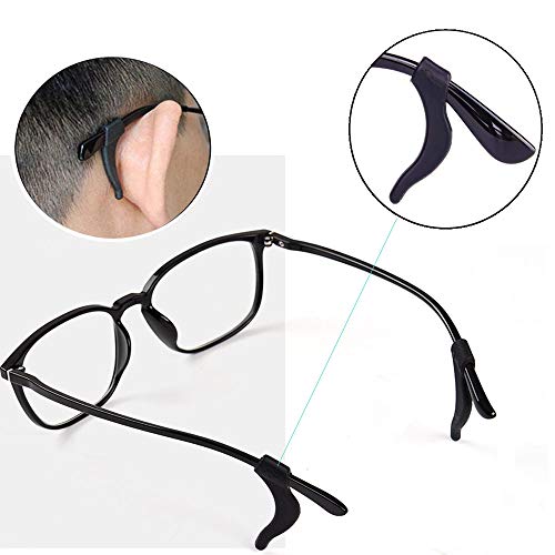 HKIDEE Eyeglass Ear Grip, Anti - Slip Comfortable Silicone Elastic Eyeglasses Retainers For Sunglasses Reading Glasses Eyewear, Sport Eyeglass Strap, 12 Pairs