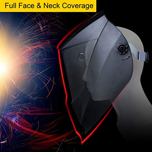 Antra True Color Top Optical 1/1/1/1 Wide Shade 3/5-14 Large Viewing 9.65 SQI Digital Solar Power Auto Darkening Welding Helmet DP6-18 Quick Grind Button TIG MIG/MAG MMA Plasma 6+1 Extra Lens Covers