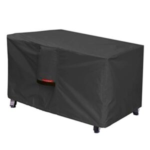 porch shield patio fire pit cover - waterproof 600d outdoor rectangular fire table cover deck box protector - 48 x 28 inch, black