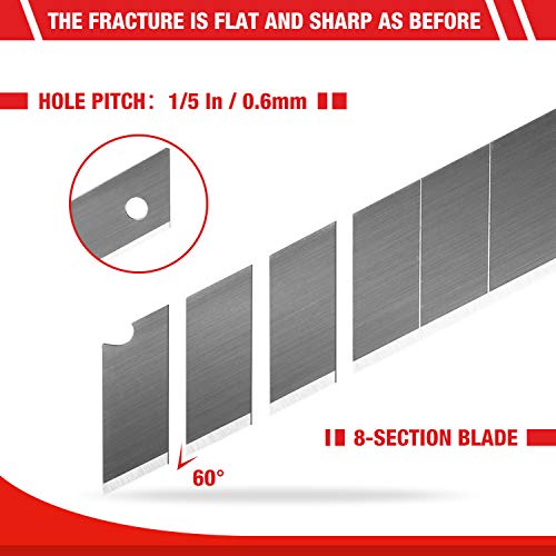 WORKPRO 18mm Snap-off Blades, SK5 Steel Replacement Blade Fits all 18mm Utility Knife & Box Cutter, Pack of 100