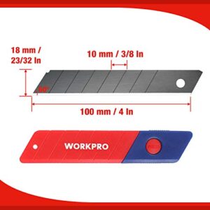 WORKPRO 18mm Snap-off Blades, SK5 Steel Replacement Blade Fits all 18mm Utility Knife & Box Cutter, Pack of 100