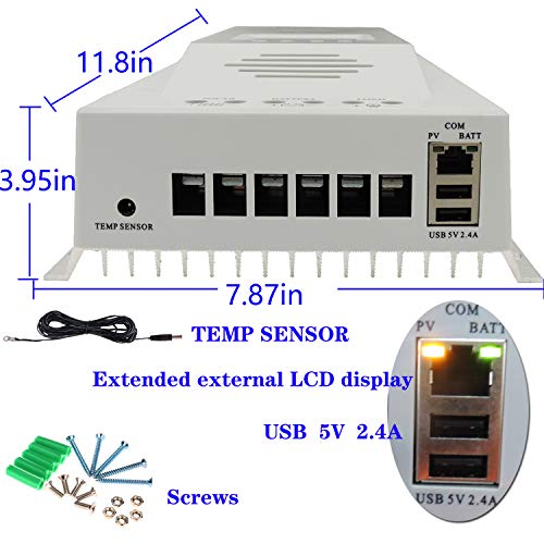 100amp MPPT Solar Controller, 100V Input, LiFePO4 (Lead Acid AGM) Lithium Battery, Maximum Input Voltage 100V, Power 1300W / 2600w (12V / 24V), Automatic Identification (k100a)