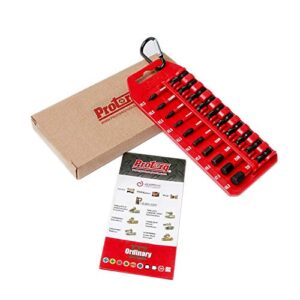 Protorq Impact Bit Set W/Clip,S2 Steel, 10-Piece, 2 Inch Hex Metric Size，1/4" Hex Shank