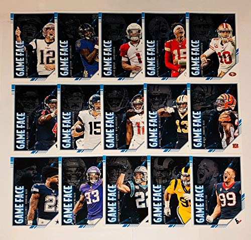 2020 Panini Score Game Face INSERT SET (15 CARDS TOTAL) Patrick Mahomes Tom Brady Lamar Jackson Ezekiel Elliott Deshaun Watson