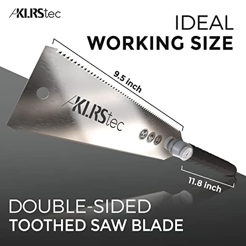 KLRStec® Professional Japanese Pull Saw [+Nylon Bag] 240mm Ryoba Japanese Hand Saw – The ideal flush cut saw for woodworking