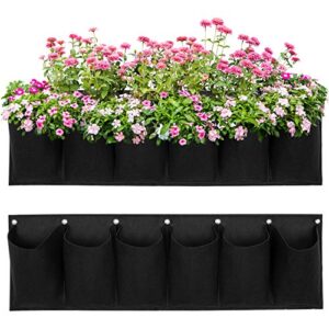 cosyland hanging garden planter with 6 pockets, wall hanging planting grow bags flowerpot for succulents flowers basil ferns strawberry great outdoor wall decor for patios and gardens