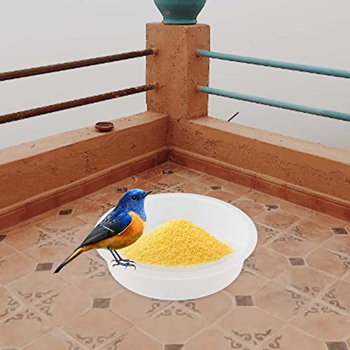 Baoblaze 3Pcs Plastic Birds Seed Feeder Birdbath Accessories Bird Feeding Station Tray