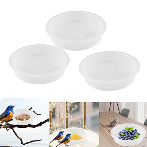 Baoblaze 3Pcs Plastic Birds Seed Feeder Birdbath Accessories Bird Feeding Station Tray