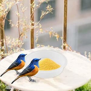 Baoblaze 3Pcs Plastic Birds Seed Feeder Birdbath Accessories Bird Feeding Station Tray