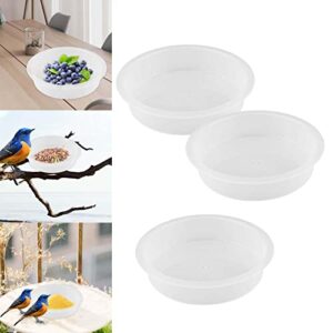 Baoblaze 3Pcs Plastic Birds Seed Feeder Birdbath Accessories Bird Feeding Station Tray