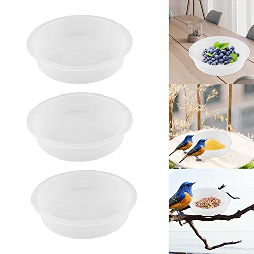 Baoblaze 3Pcs Plastic Birds Seed Feeder Birdbath Accessories Bird Feeding Station Tray