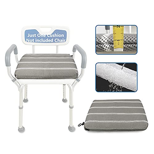 Shower Seat Cushion Bath Bench Shower Chairs for Seniors Elderly Disabled Bathtub Cushion Transfer Bench Handicap Bath Stools Padded Mat Chair Shower Pad Tub Seats Bath Pillow (Only 1 PCS Cushion)